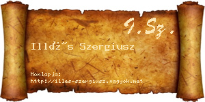 Illés Szergiusz névjegykártya
